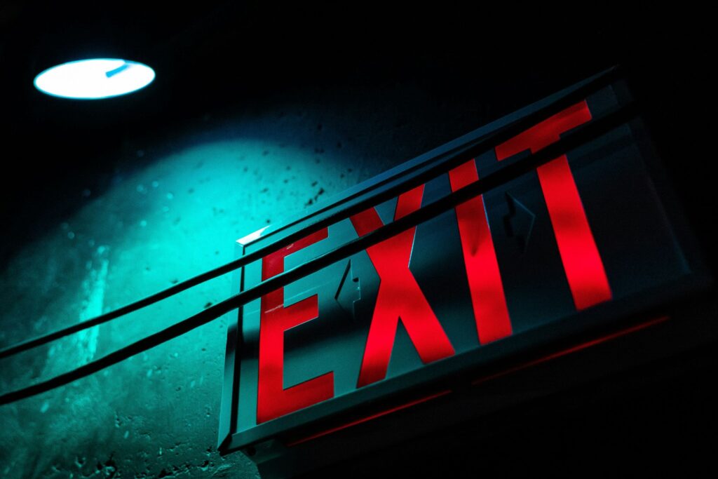 An illuminated exit sign