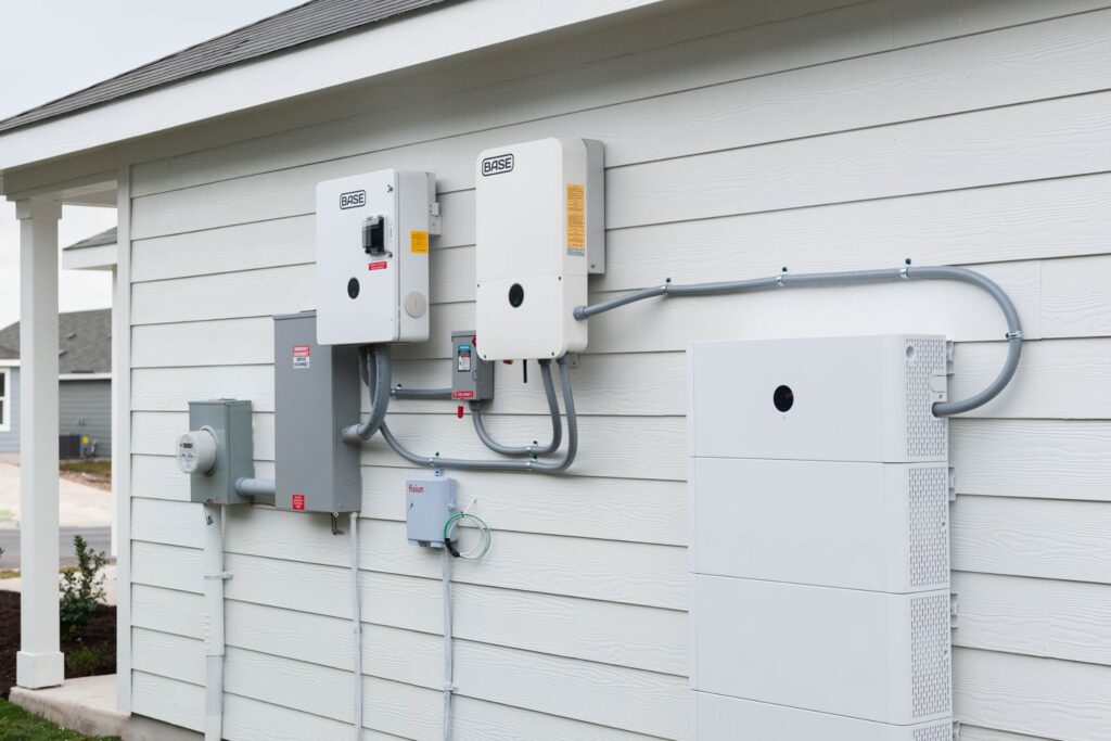 a Base Power system on the side of a house