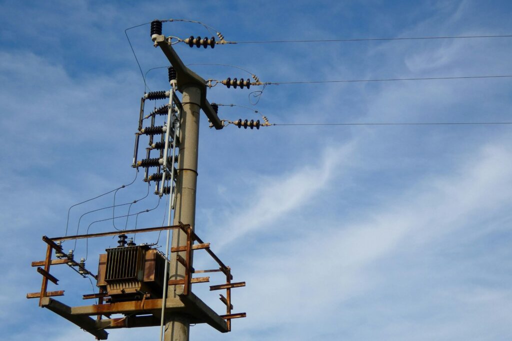 power pole and transformer